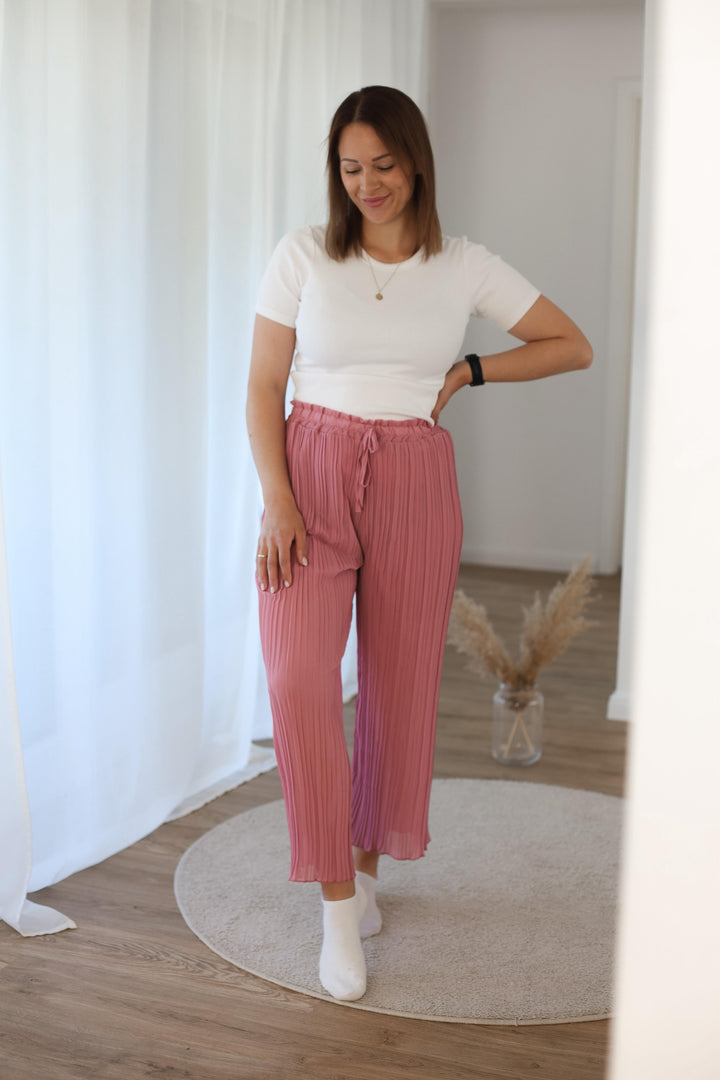 Plisseehose rose