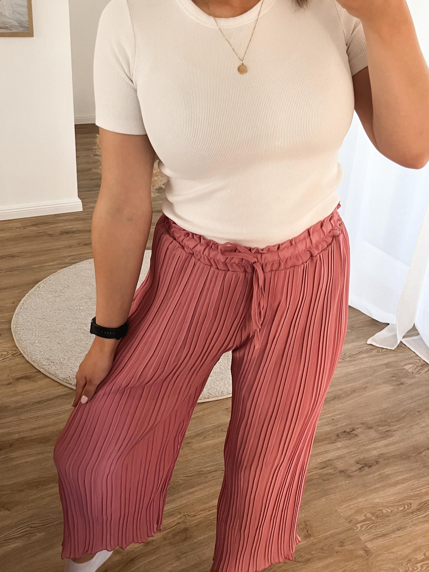Plisseehose rose