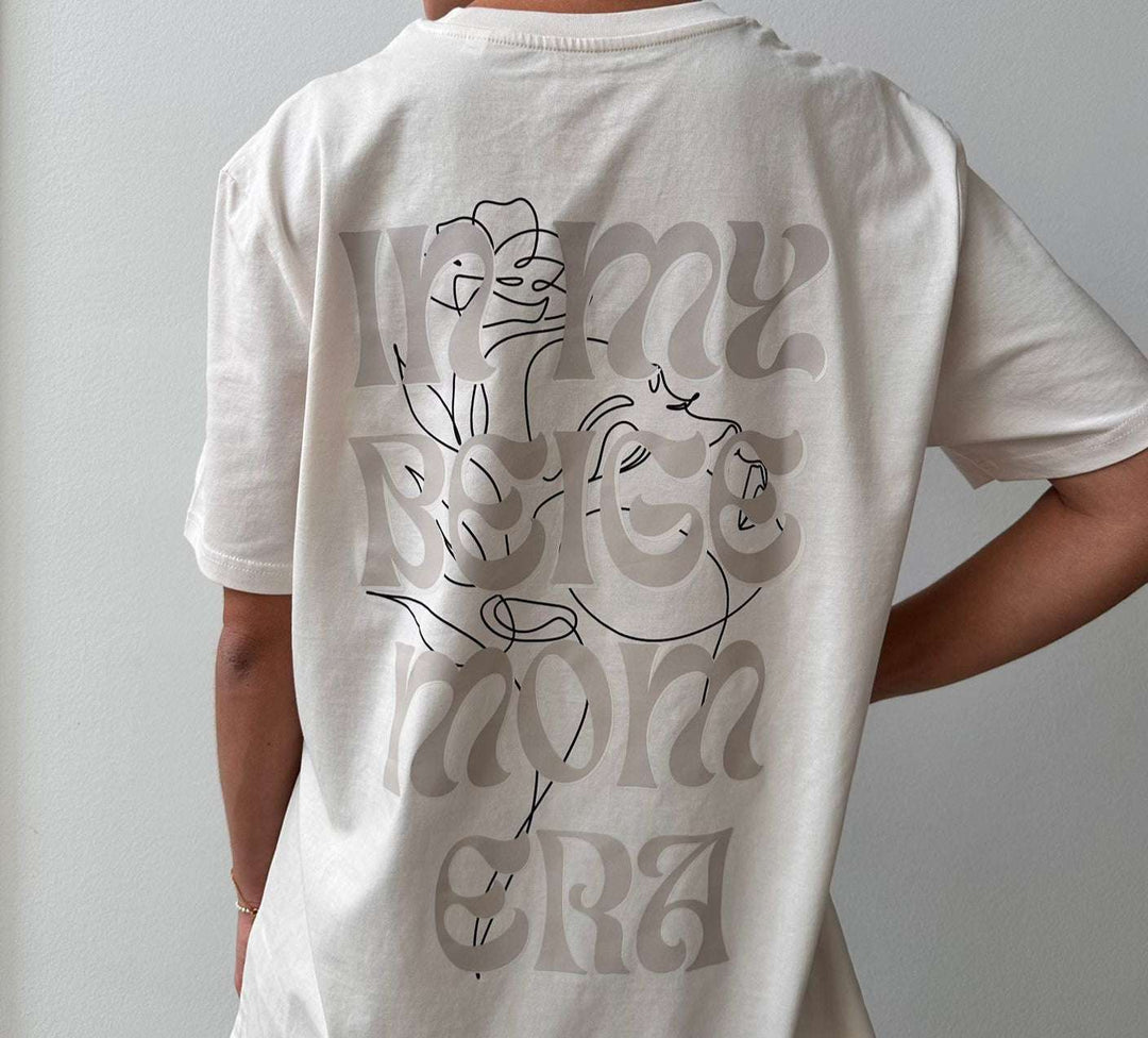 Beige Mom oversized T-Shirt