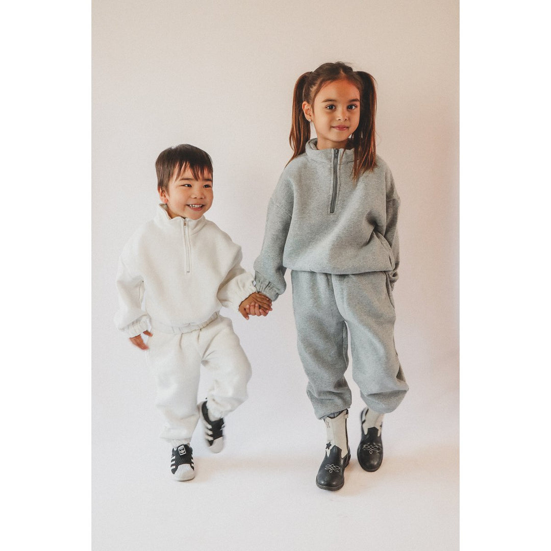 Unisex Kinder-Sweatset mit Half-Zip