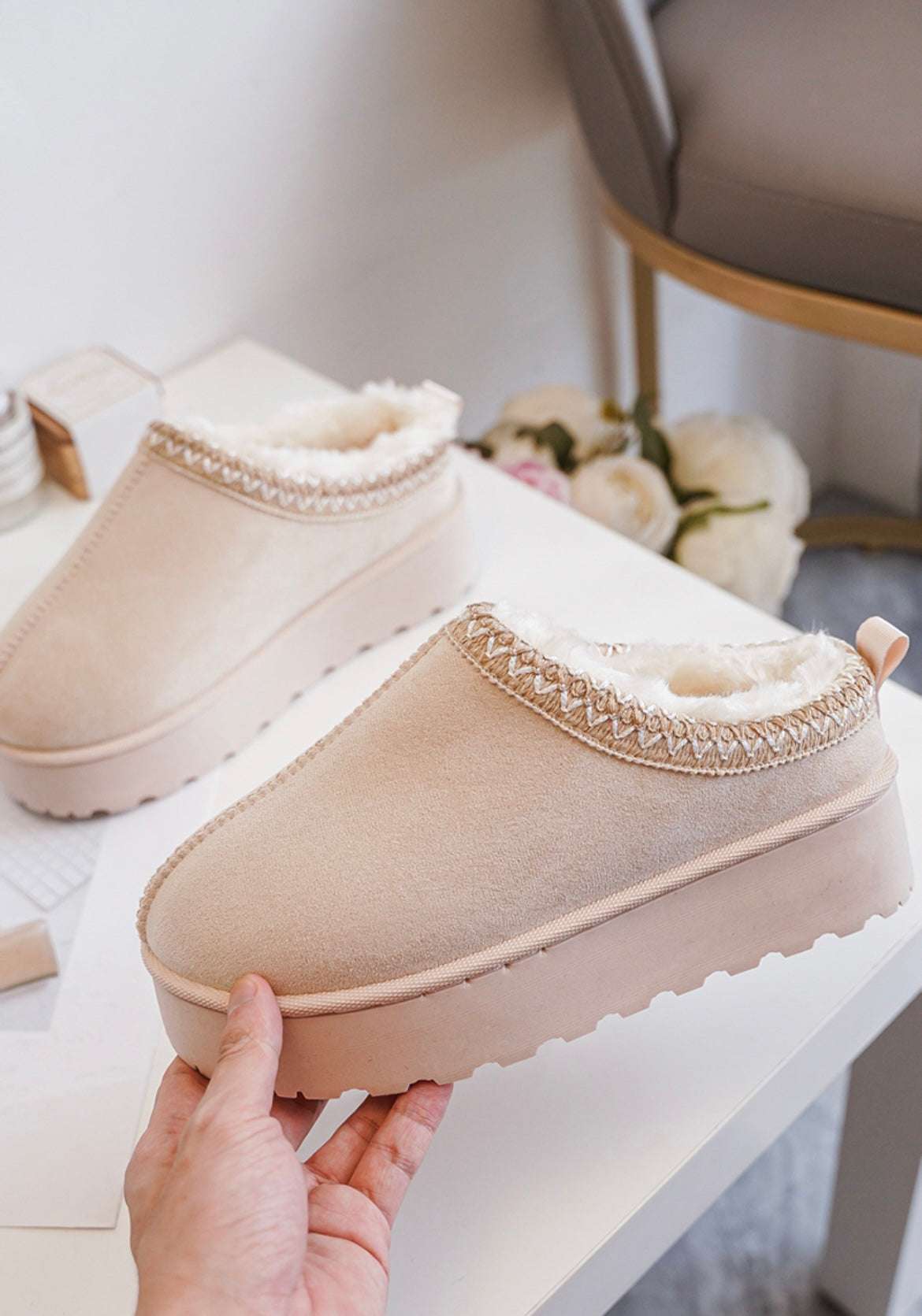 Flauschi Plateau Slipper