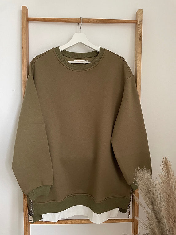 Long Sweater olive - La Label Beige