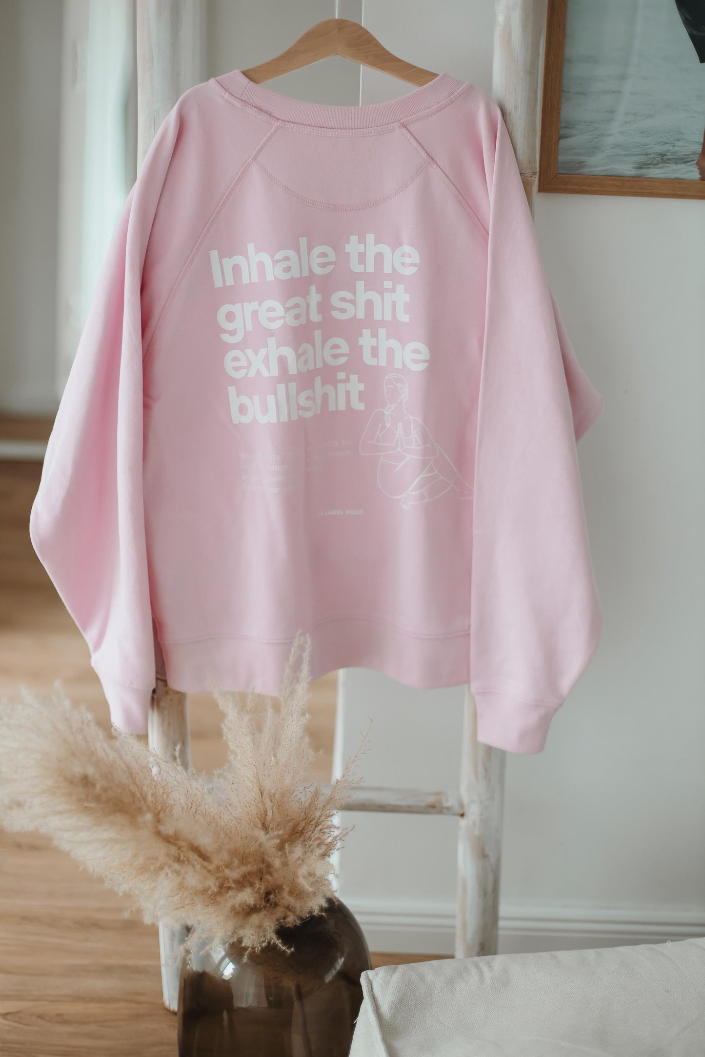 Detailansicht Bio-Baumwolle Oversized Damen Sweater La Label Beige