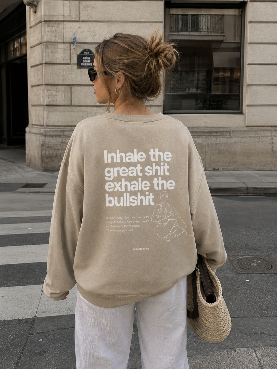 Inhale / Exhale oversized Sweater beige
