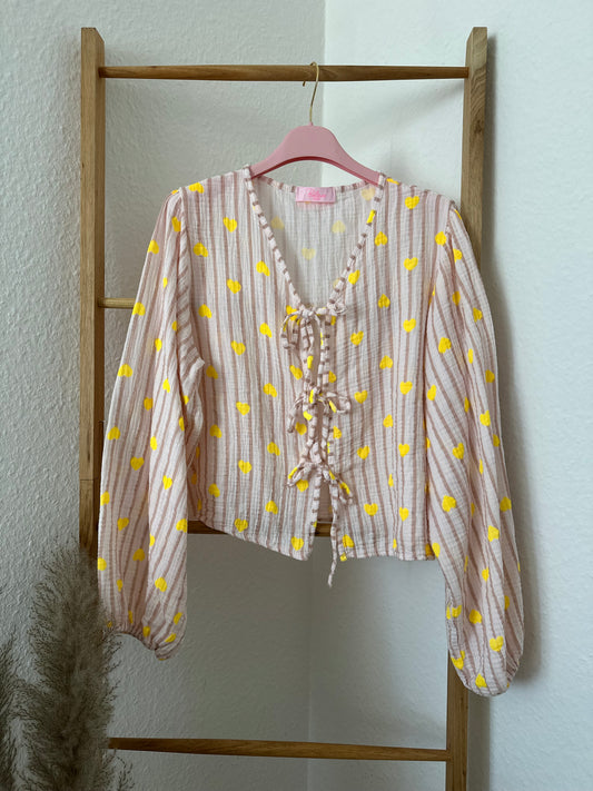 Musselinbluse „Lemonhearts“