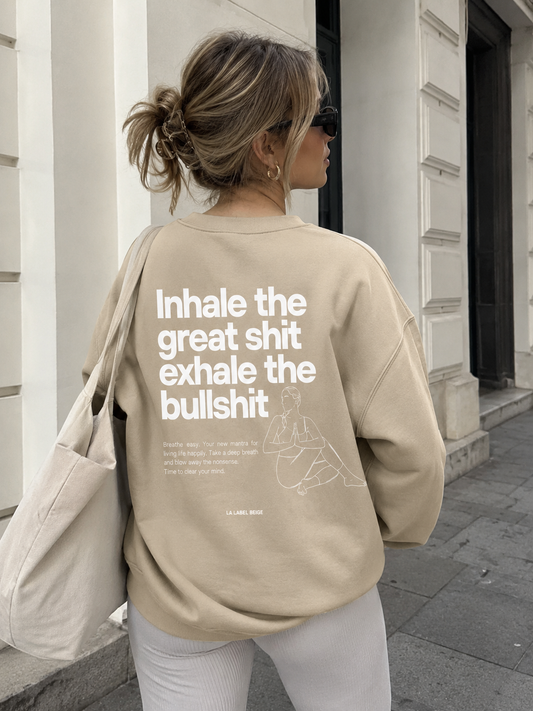 Inhale / Exhale oversized Sweater beige