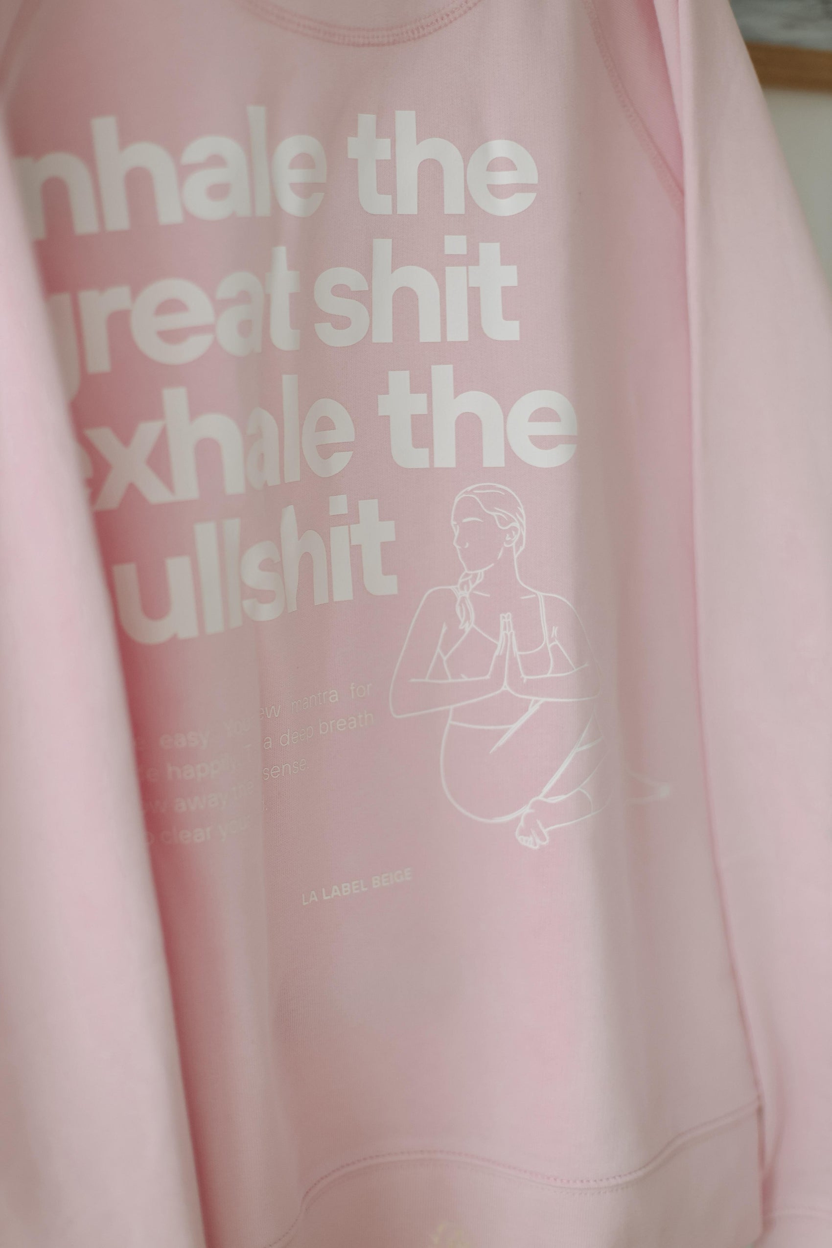 Detailansicht Bio-Baumwolle Oversized Damen Sweater La Label Beige