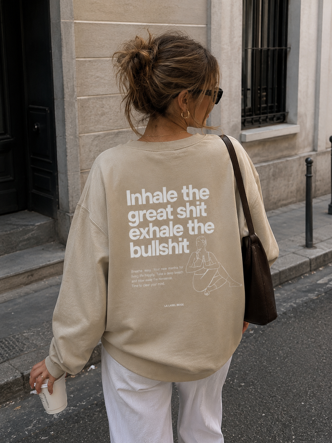 Inhale / Exhale oversized Sweater beige