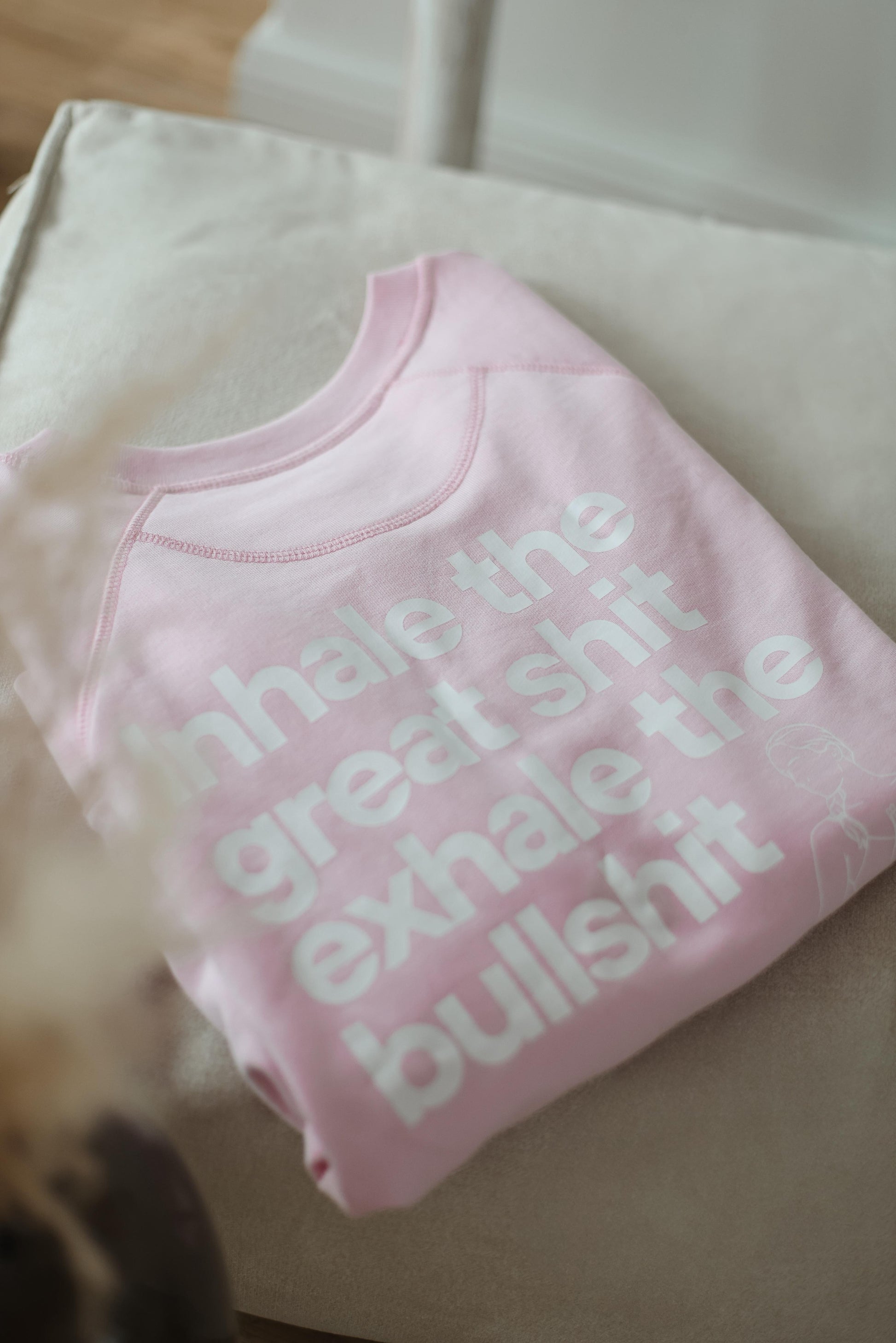 Detailansicht Bio-Baumwolle Oversized Damen Sweater La Label Beige