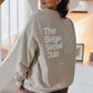 Oversized Damen Sweater in Beige mit Statement Backprint von La Label Beige