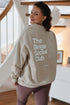 Oversized Damen Sweater in Beige mit Statement Backprint von La Label Beige