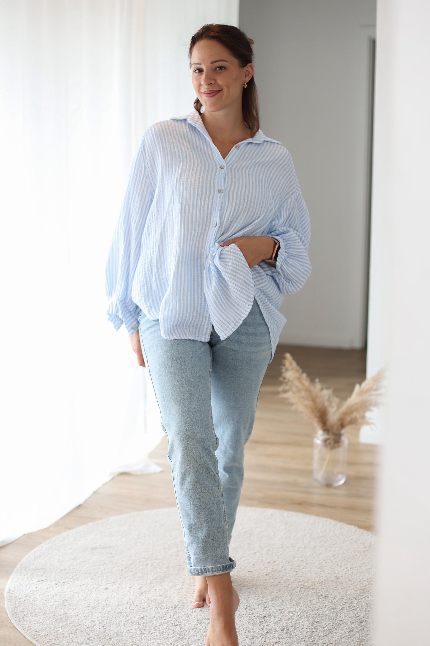 Oversized Musselinbluse „Loriane“