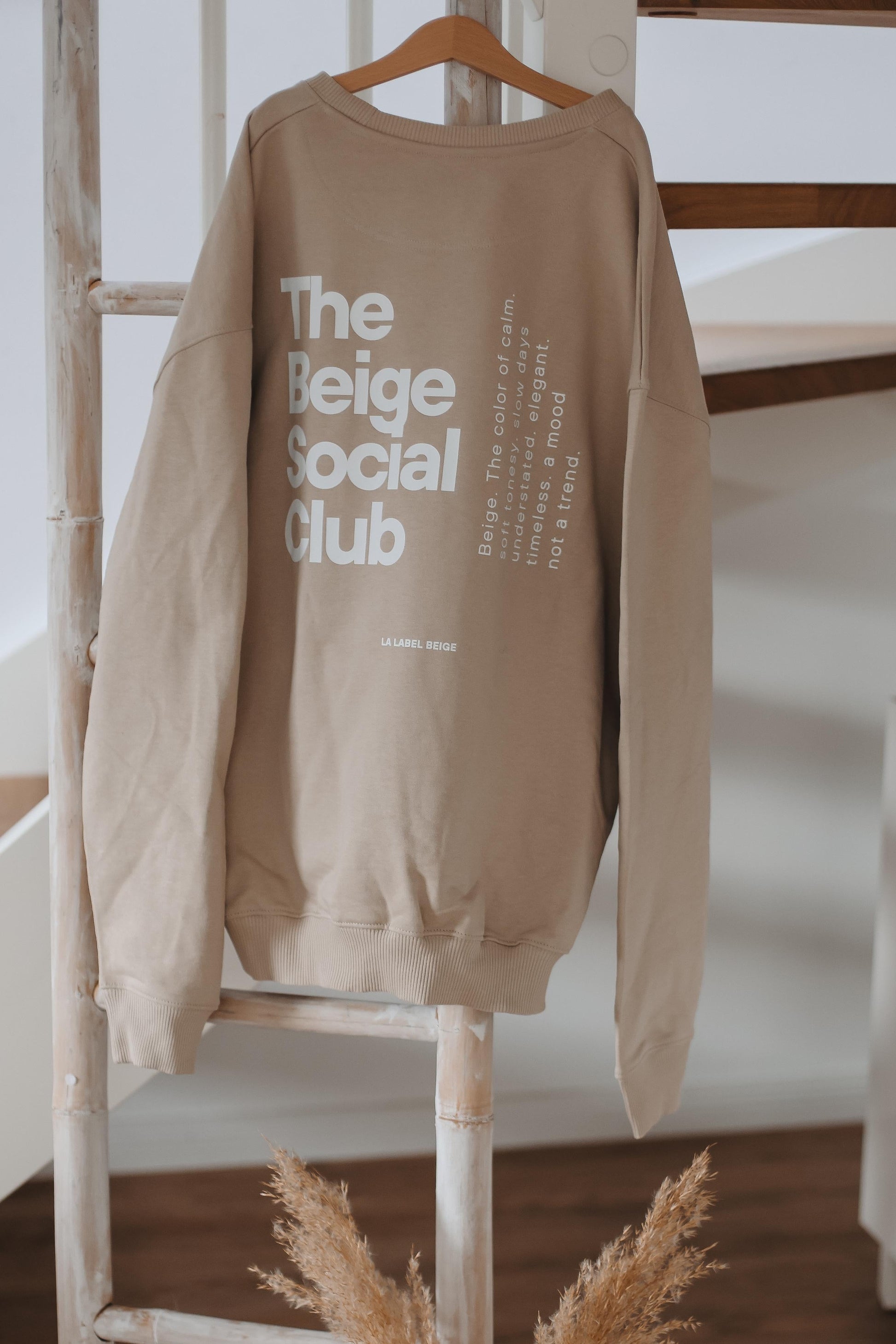 Detailansicht Bio-Baumwolle Oversized Damen Sweater La Label Beige