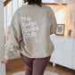 Oversized Damen Sweater in Beige mit Statement Backprint von La Label Beige
