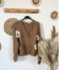 Flower Cardigan - La Label Beige