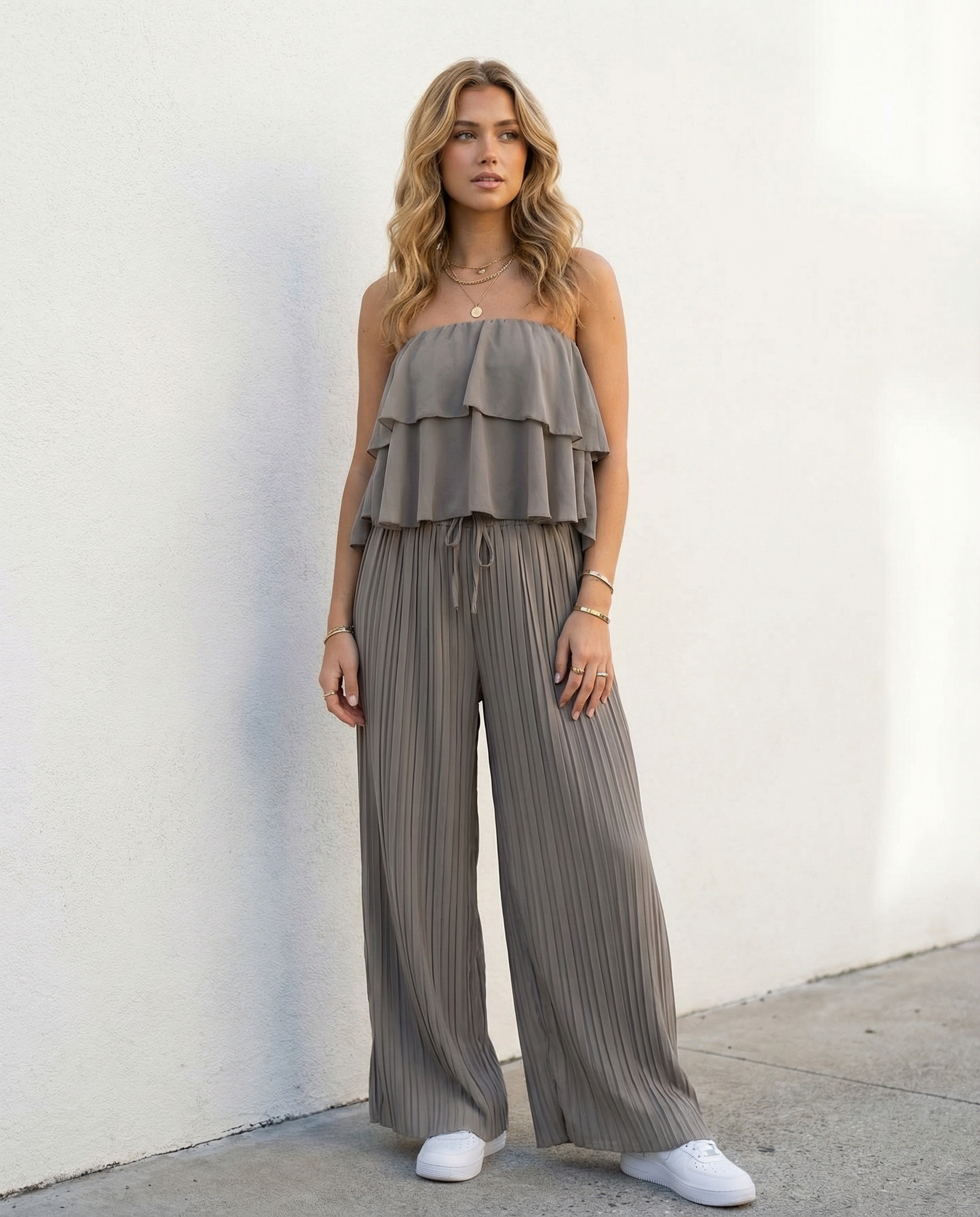 Plissee Set „Taupe Flow“