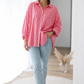 Oversized Musselinbluse „Loriane“ rosa/rot