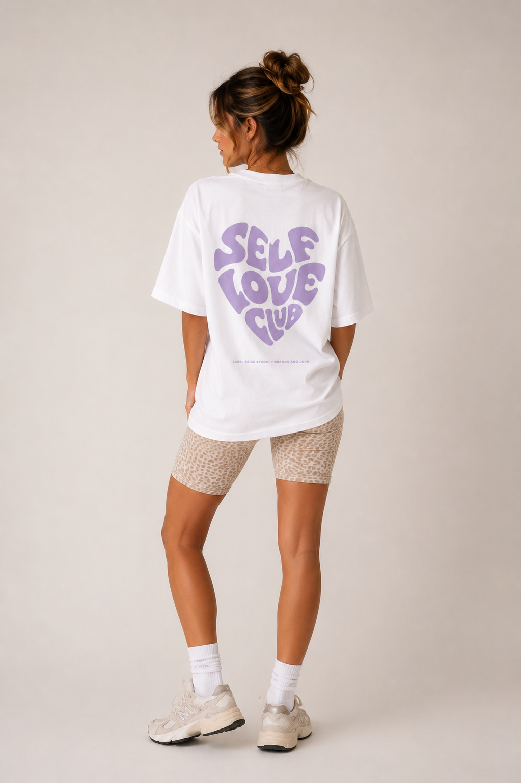 SELF LOVE CLUB OVERSIZED TEE – WHITE/LILAC