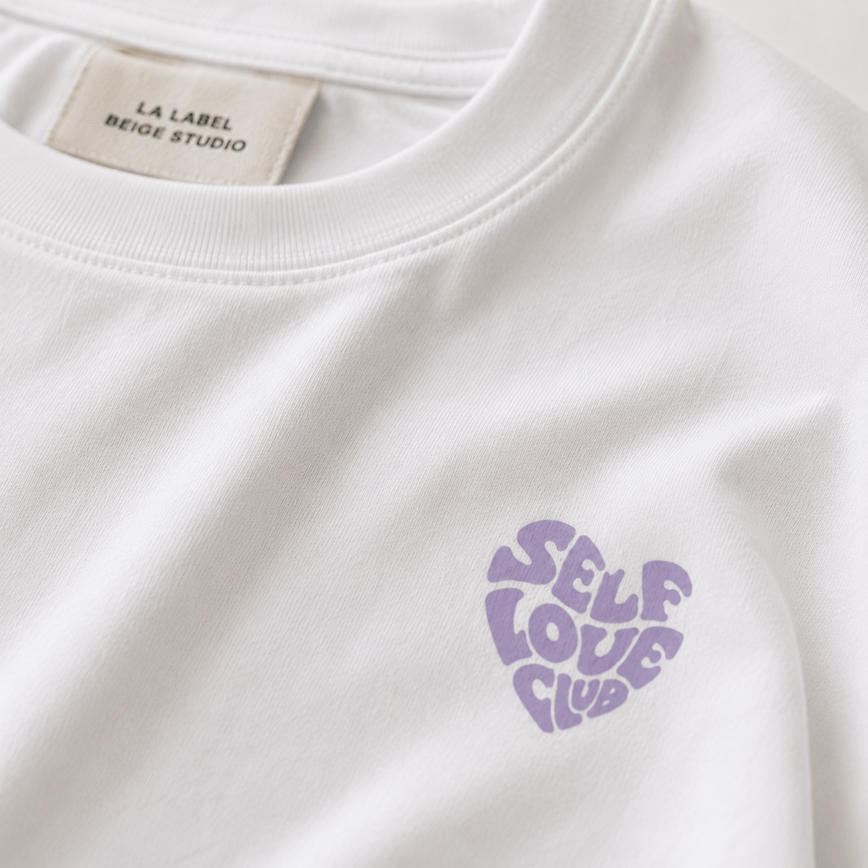 SELF LOVE CLUB OVERSIZED TEE – WHITE/LILAC