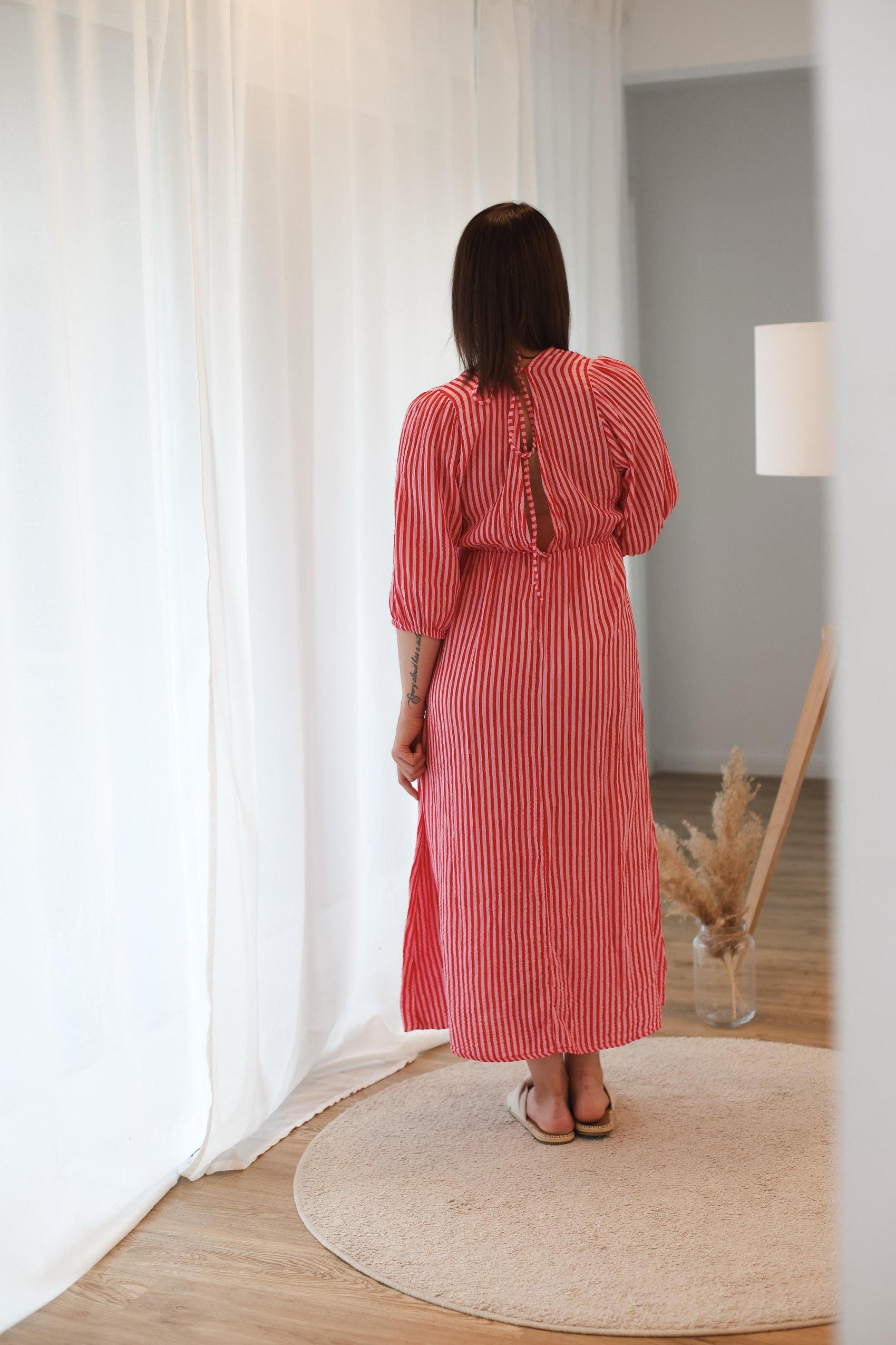 Musselinkleid „Cherry Stripes“