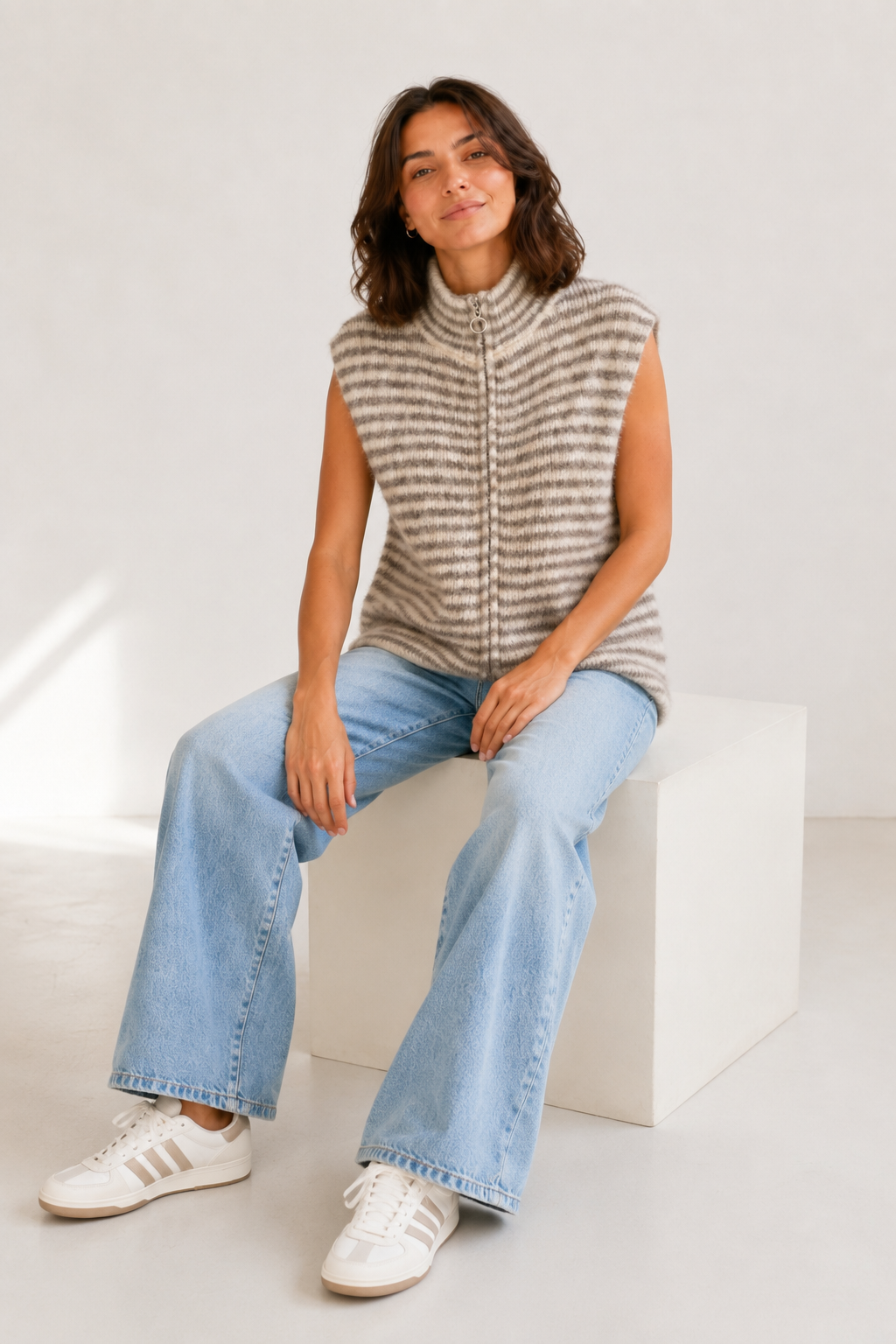 Gestreifte Strickweste „Mila“