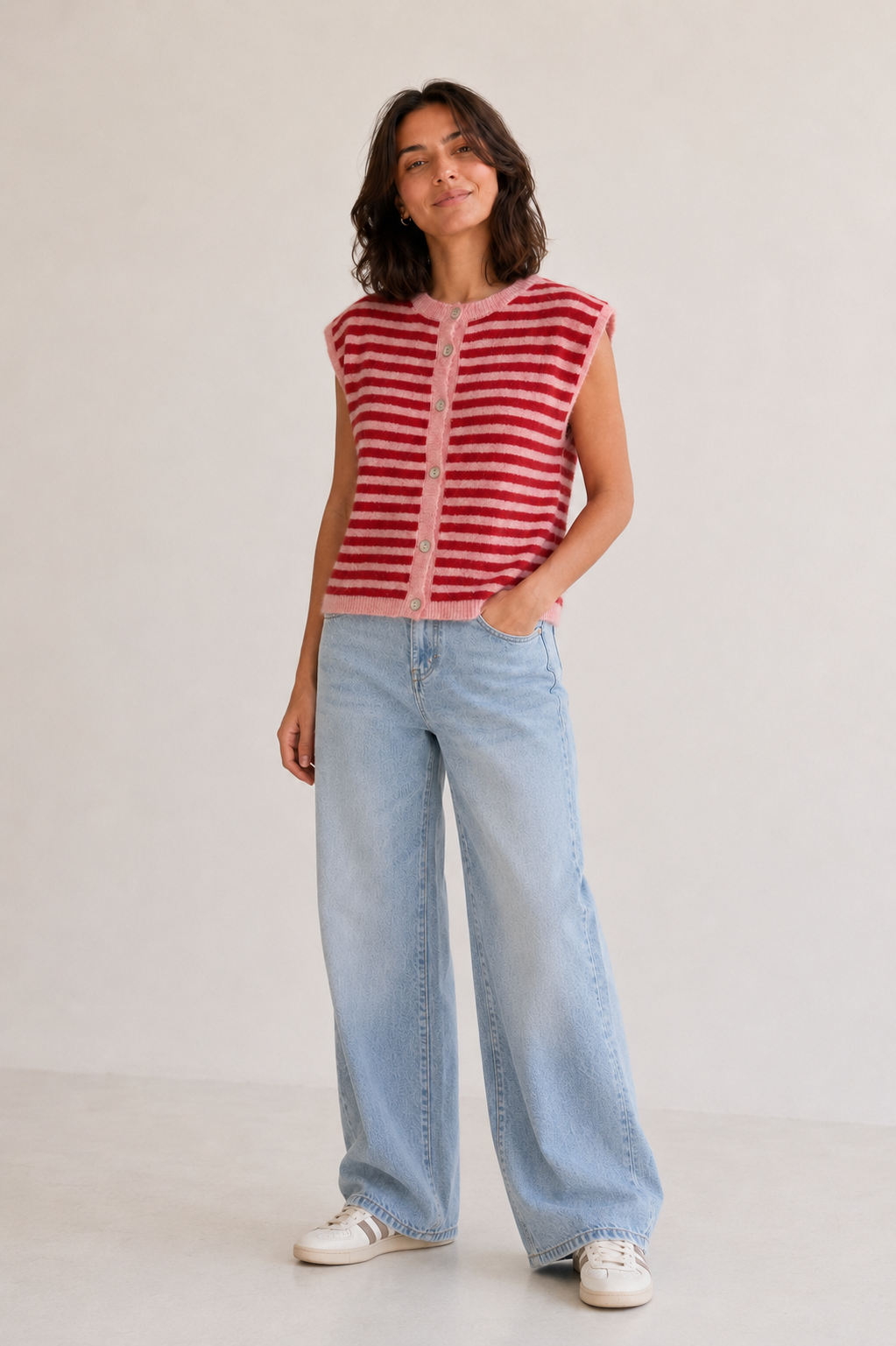 Gestreifte Strickweste „Kelly“