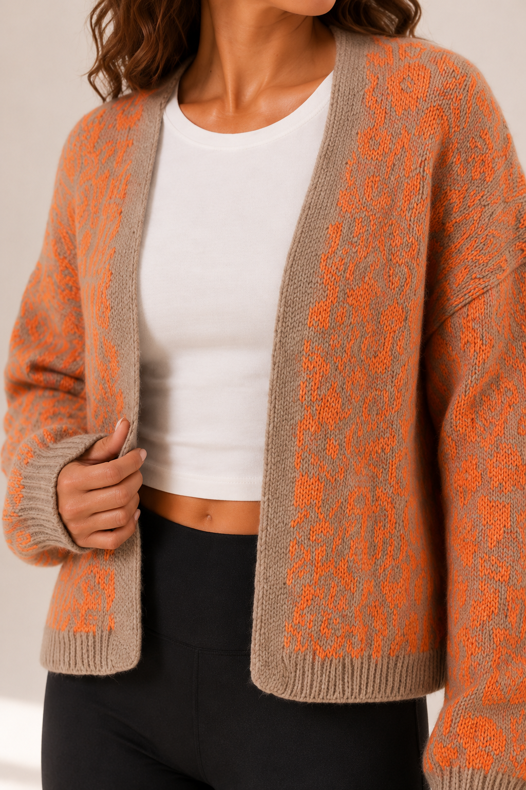 Wolke 7 - Leoprint Cardigan orange