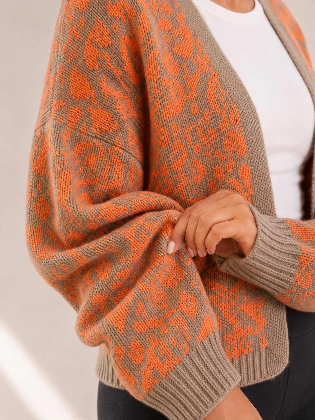 Wolke 7 - Leoprint Cardigan orange