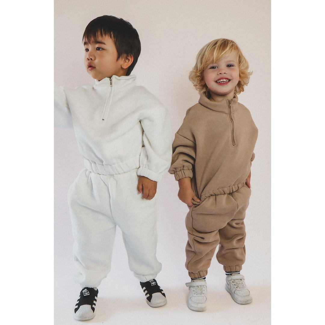 Unisex Kinder-Sweatset mit Half-Zip