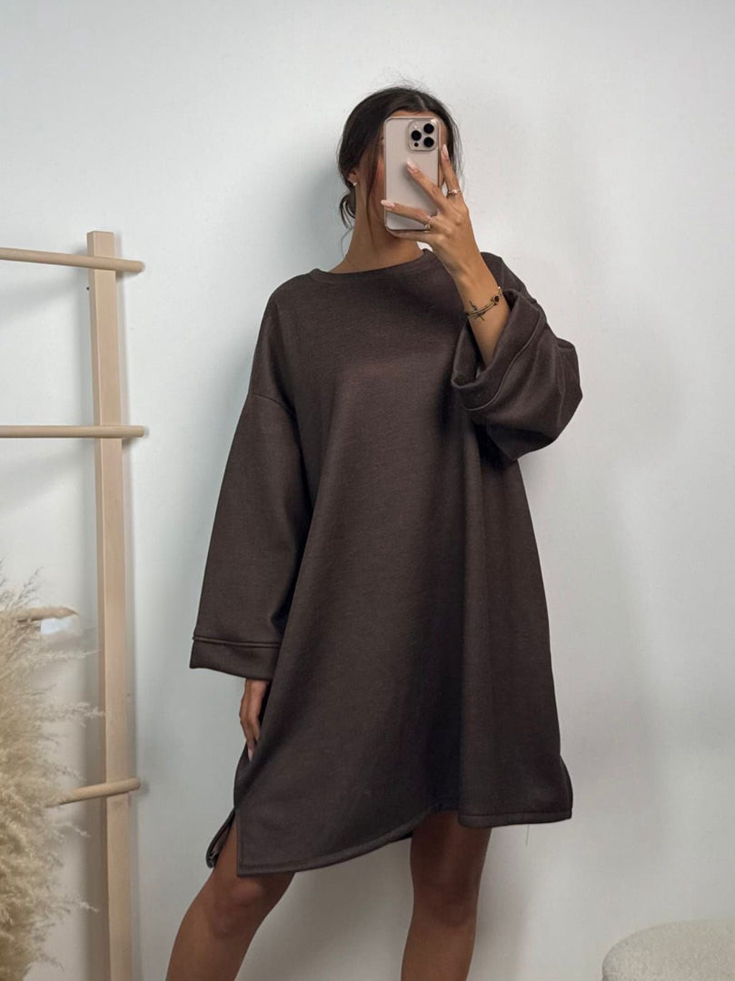 Oversized Sweat Dress – Dark Chocolate