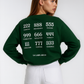 Oversized Damen Sweater in dunkelgrün aus Bio-Baumwolle mit Statement Backprint von La Label Beige