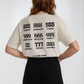 Vintage weißes Oversized Damen T-Shirt mit grafischem Backprint von La Label Beige