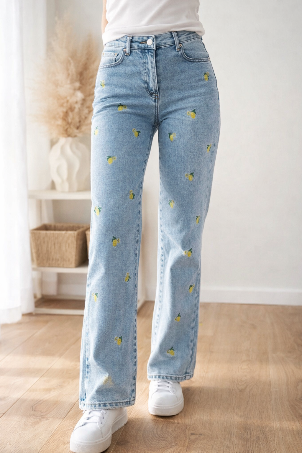 Straight Leg Mom-Jeans „Lemon“