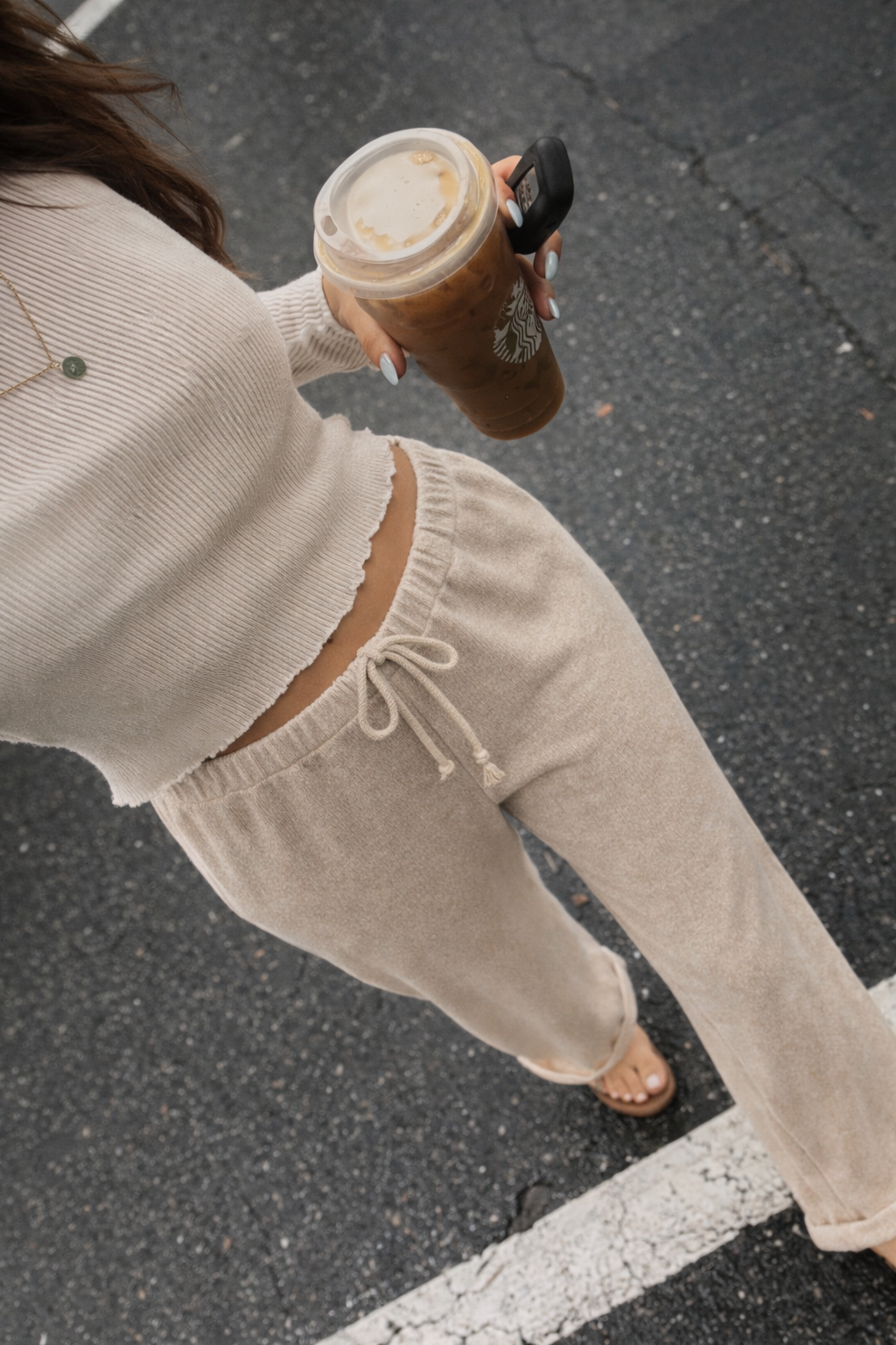 Cozy Strickhose - beige